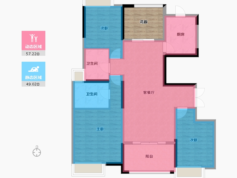 湖南省-湘潭市-湘潭万达广场（万达华府）-103.02-户型库-动静分区