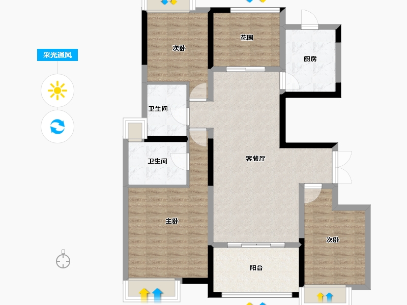 湖南省-湘潭市-湘潭万达广场（万达华府）-103.02-户型库-采光通风