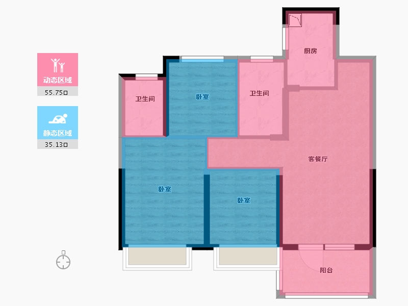 湖北省-武汉市-紫菱东岸-79.90-户型库-动静分区