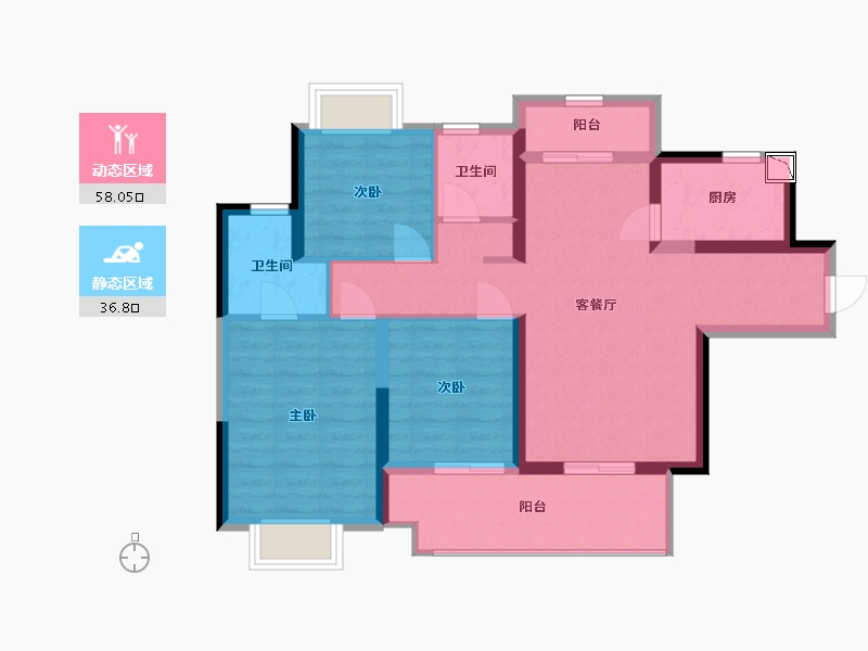 湖南省-郴州市-金科郡-84.22-户型库-动静分区