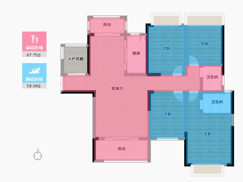 湖南省-湘潭市-火炬学府-116.20-户型库-动静分区