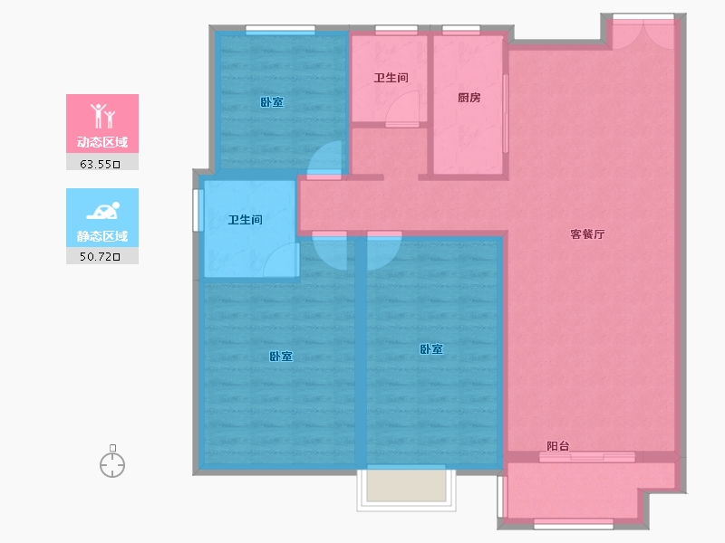 江苏省-镇江市-欣悦华庭-103.30-户型库-动静分区