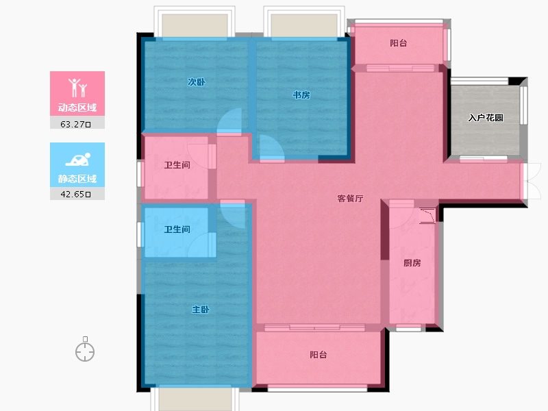 湖南省-湘潭市-火炬学府-98.45-户型库-动静分区