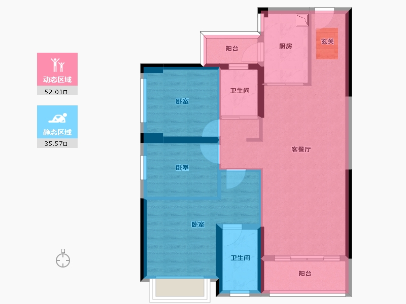 广东省-肇庆市-碧桂园龙熹山-77.52-户型库-动静分区