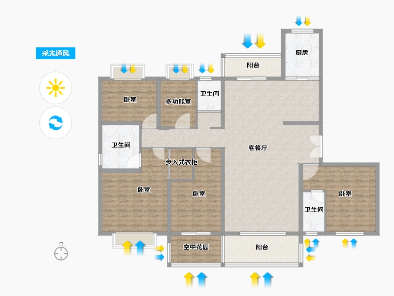 湖北省-宜昌市-长阳碧桂园-174.19-户型库-采光通风