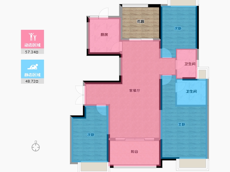 湖南省-湘潭市-湘潭万达广场（万达华府）-103.16-户型库-动静分区