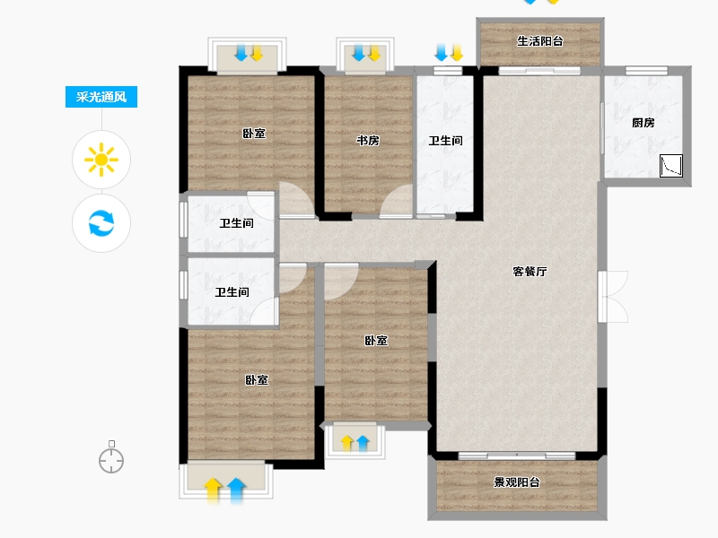 广东省-湛江市-徐闻凤凰谷-135.57-户型库-采光通风