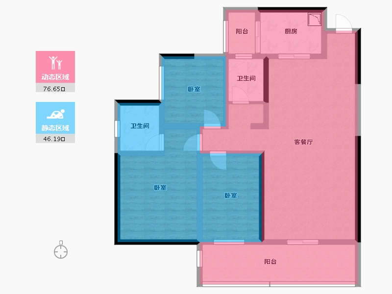 湖南省-株洲市-华晨神农湾-108.66-户型库-动静分区