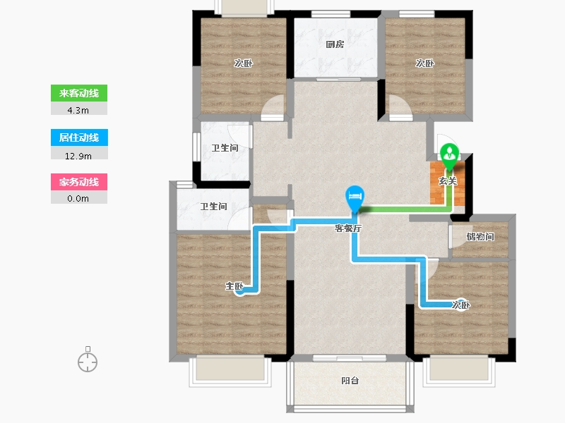 安徽省-宿州市-天鹅湾国际滨水社区-108.12-户型库-动静线