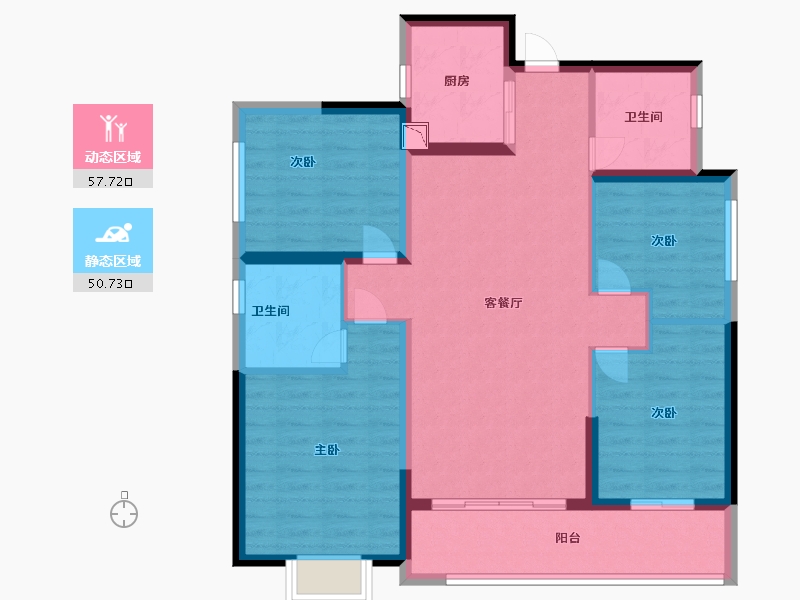 广东省-惠州市-惠阳恒大棕榈岛-97.00-户型库-动静分区