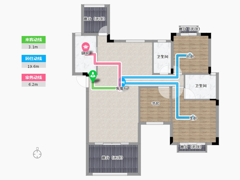 湖南省-长沙市-宁华星湖湾二期-123.93-户型库-动静线