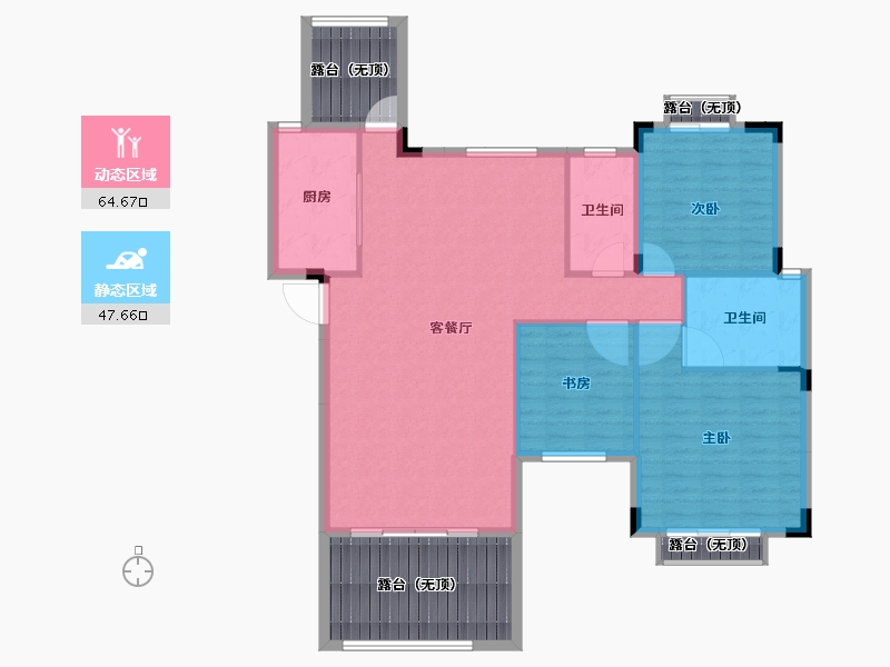 湖南省-长沙市-宁华星湖湾二期-123.93-户型库-动静分区