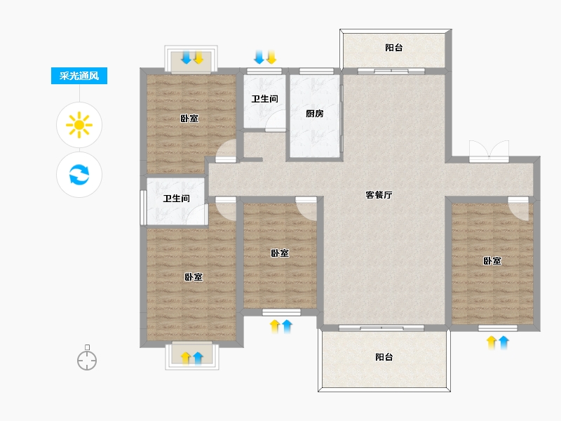 河南省-信阳市-江南印象-134.50-户型库-采光通风