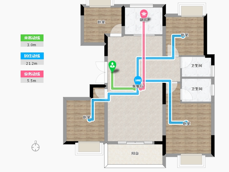 河南省-信阳市-京晟华庭-102.00-户型库-动静线