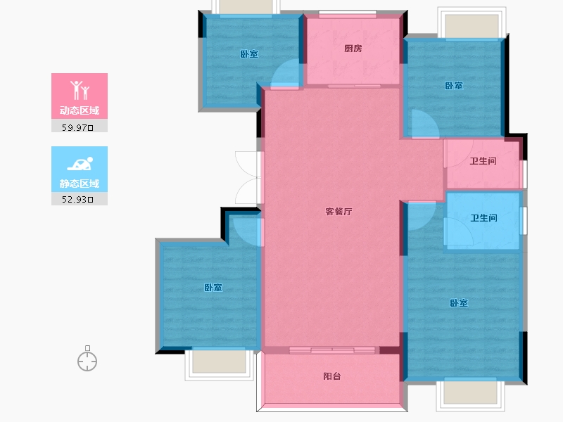 河南省-信阳市-京晟华庭-102.00-户型库-动静分区