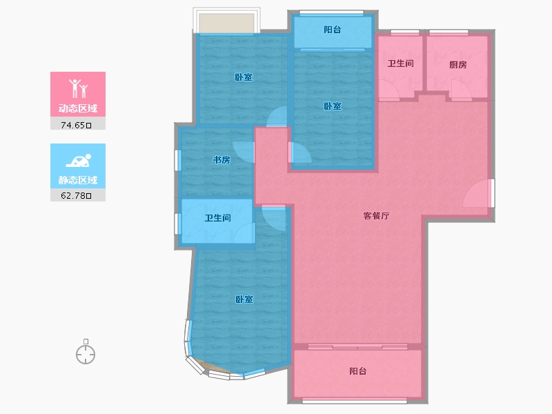 广东省-汕头市-海璇明珠-125.10-户型库-动静分区