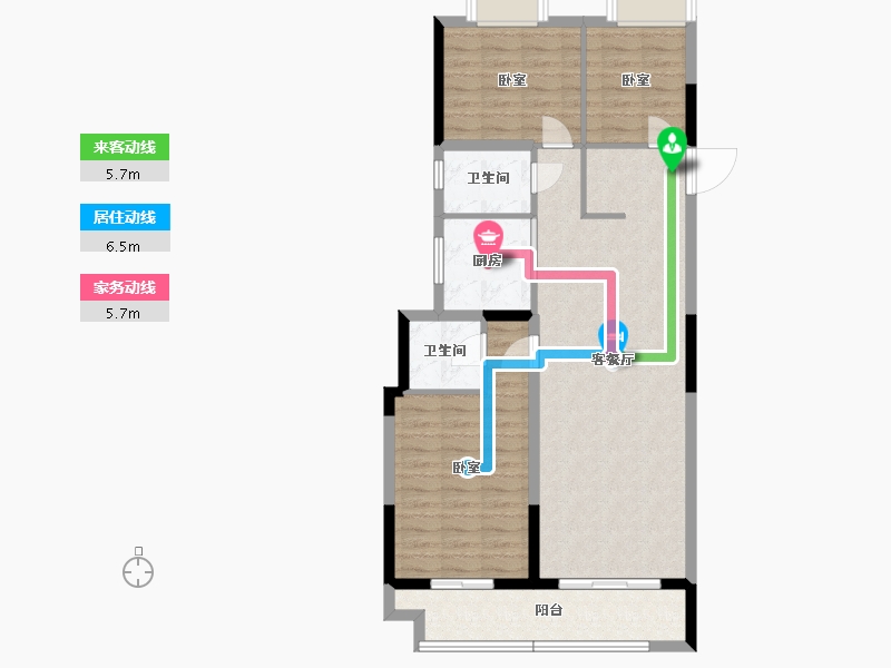 湖北省-武汉市-中建壹品澜荟-90.66-户型库-动静线