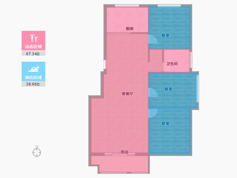 山东省-潍坊市-凤鸣郡和墅-98.00-户型库-动静分区