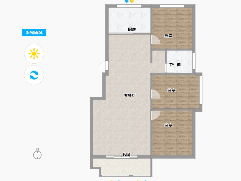 山东省-潍坊市-凤鸣郡和墅-98.00-户型库-采光通风