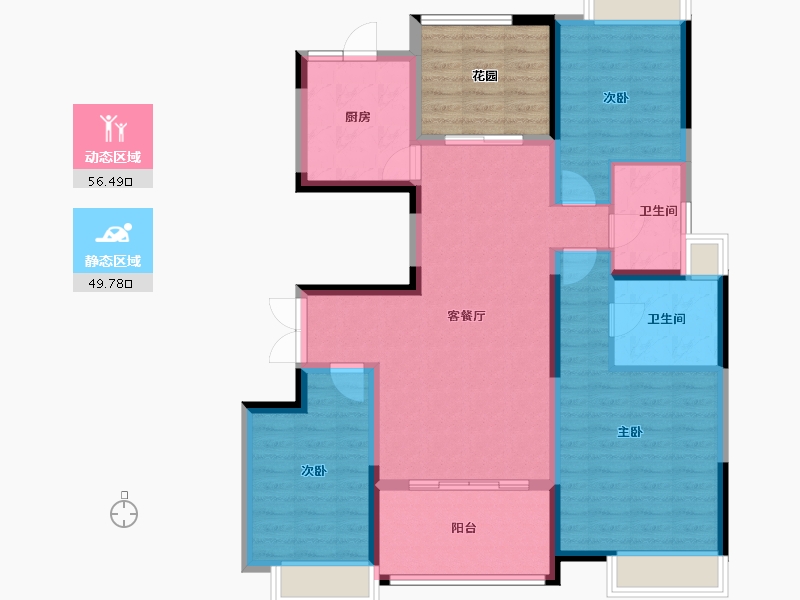 湖南省-湘潭市-湘潭万达广场（万达华府）-103.14-户型库-动静分区