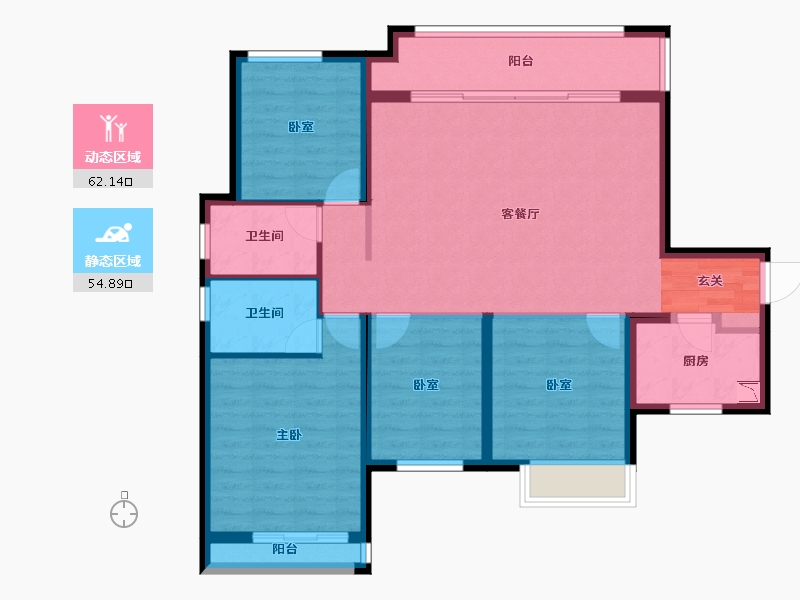 湖南省-长沙市-中海·熙湾-105.38-户型库-动静分区