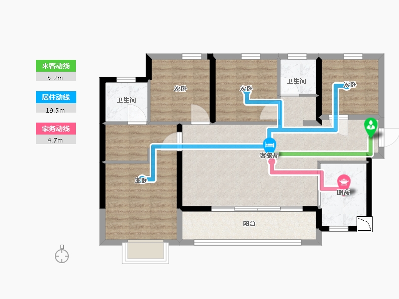 广东省-惠州市-惠阳恒大棕榈岛-90.00-户型库-动静线