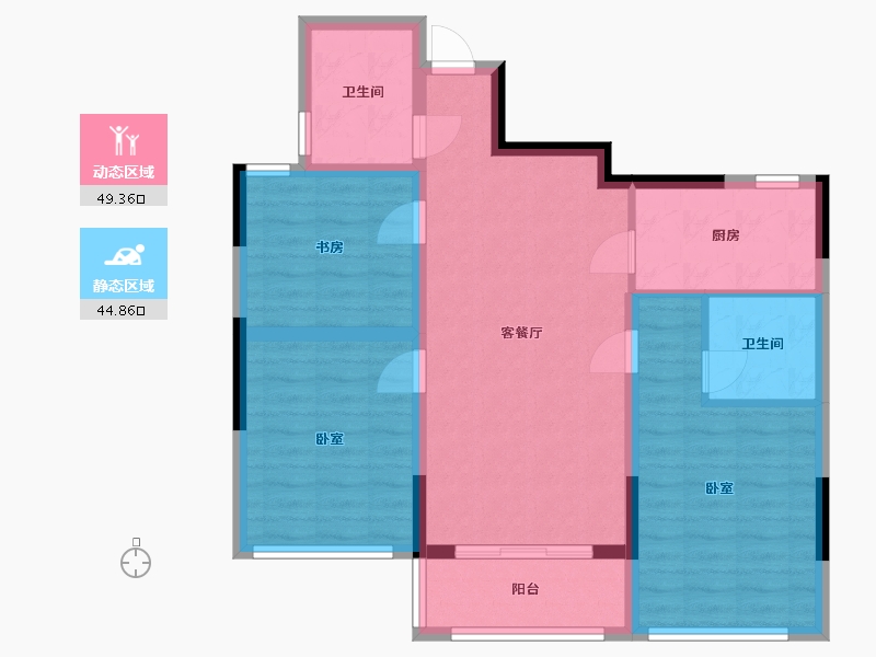 浙江省-杭州市-明华名港城二期-84.08-户型库-动静分区