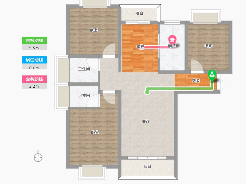 河南省-信阳市-西城公馆-103.01-户型库-动静线