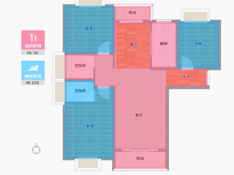 河南省-信阳市-西城公馆-103.01-户型库-动静分区