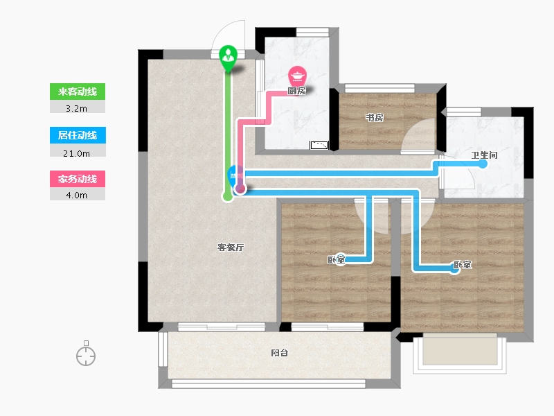 浙江省-宁波市-绿地铂澜府-70.00-户型库-动静线