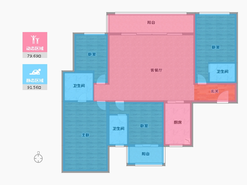 湖南省-长沙市-中海·熙湾-155.14-户型库-动静分区