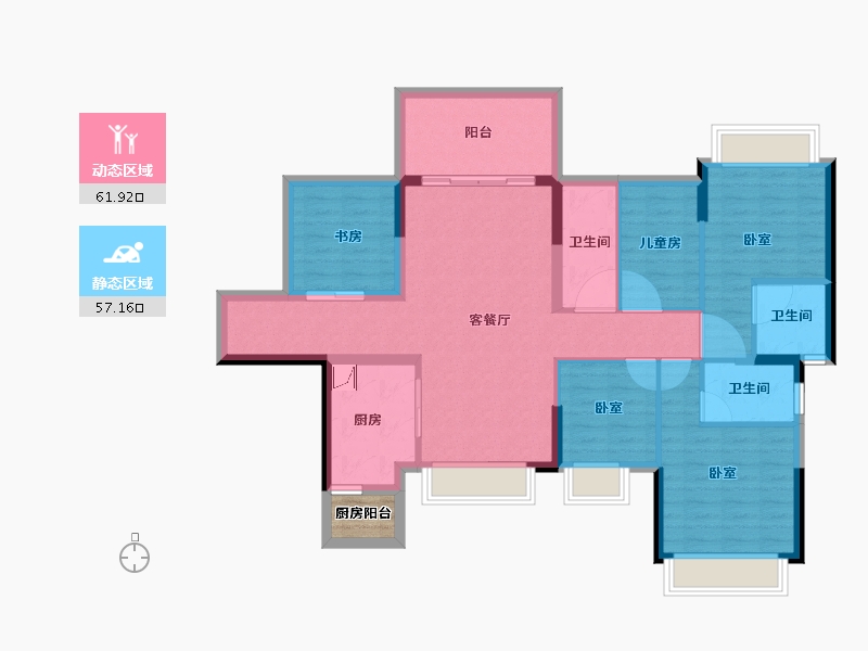 广东省-湛江市-硕基一品-107.84-户型库-动静分区