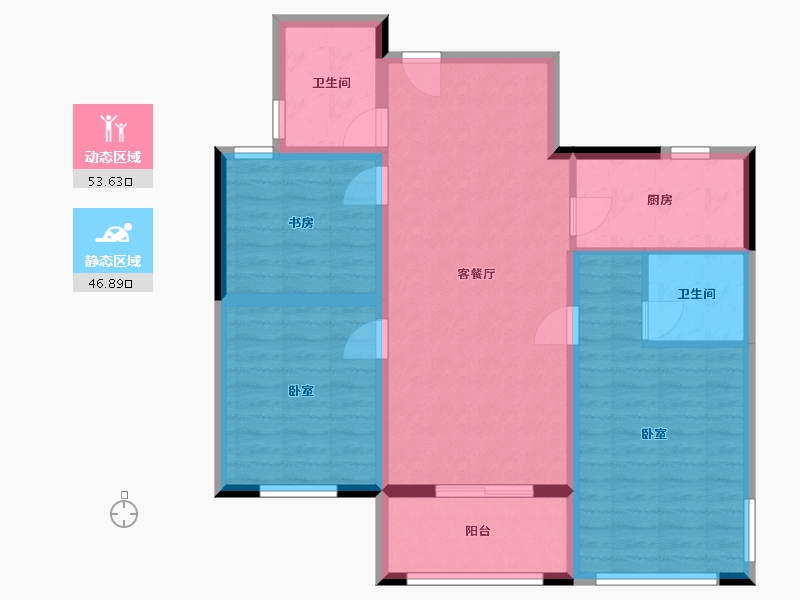 浙江省-杭州市-明华名港城二期-90.08-户型库-动静分区