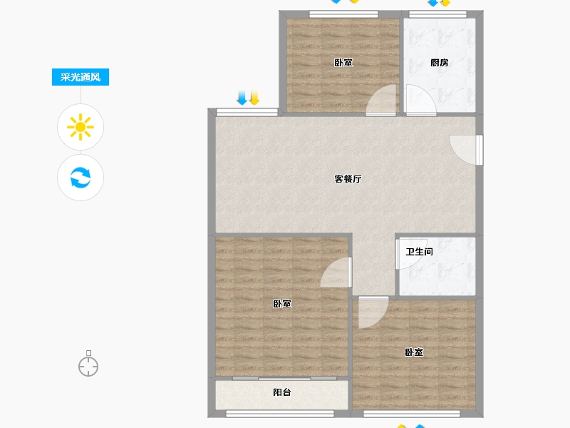 山东省-潍坊市-和扬晶立方-100.00-户型库-采光通风