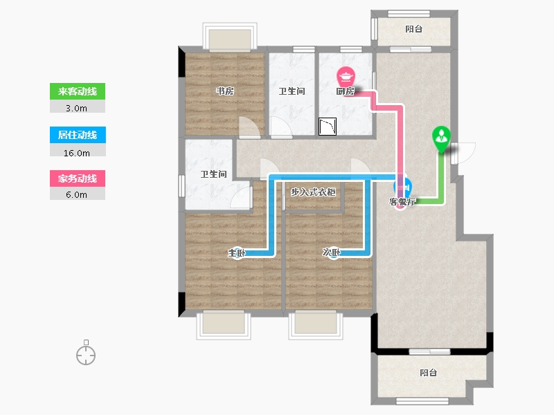 湖南省-长沙市-浔龙河•学府-104.83-户型库-动静线