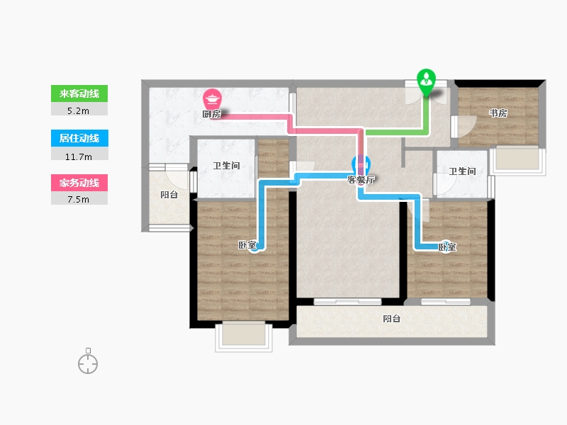 湖北省-武汉市-光谷创新天地-95.45-户型库-动静线