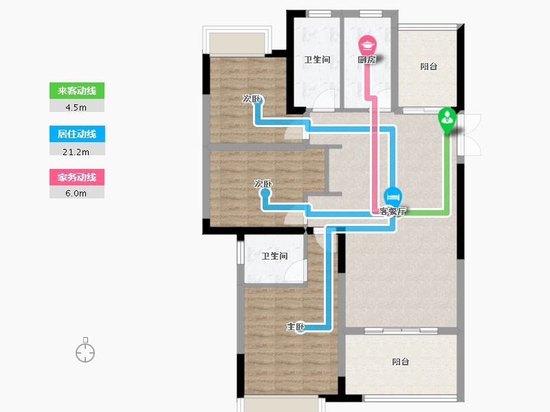 湖南省-湘潭市-湘潭万达广场（万达华府）-98.30-户型库-动静线