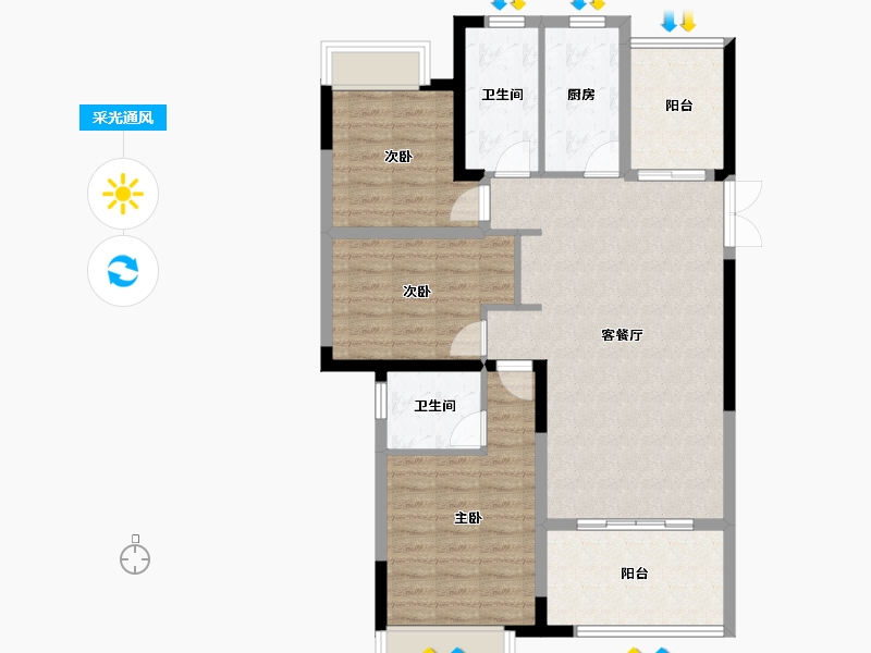 湖南省-湘潭市-湘潭万达广场（万达华府）-98.30-户型库-采光通风