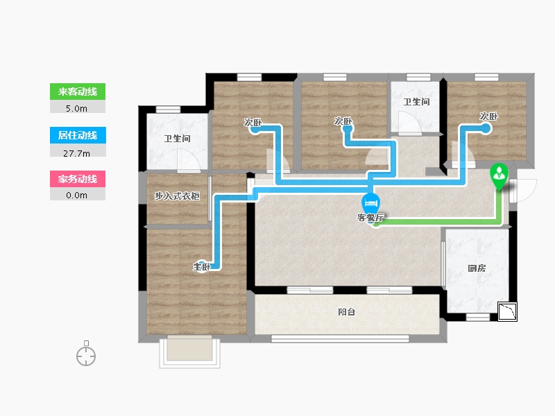 广东省-惠州市-惠阳恒大棕榈岛-90.00-户型库-动静线