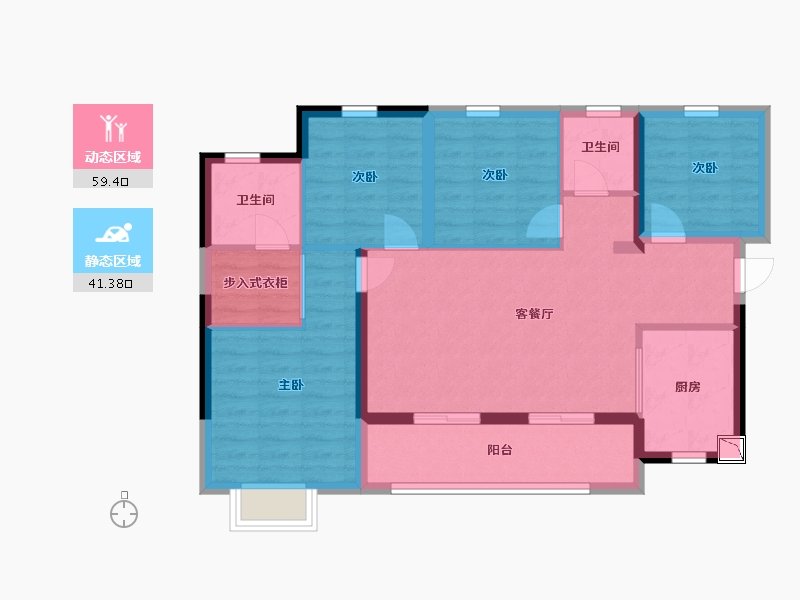 广东省-惠州市-惠阳恒大棕榈岛-90.00-户型库-动静分区