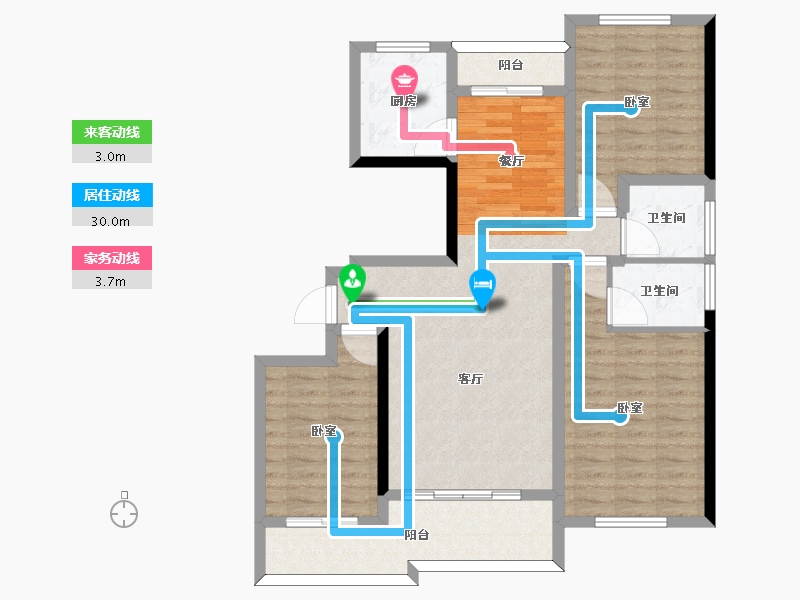 河南省-信阳市-如意城左岸公园（五区）-96.39-户型库-动静线