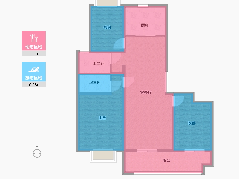 江苏省-盐城市-太和名苑-98.00-户型库-动静分区