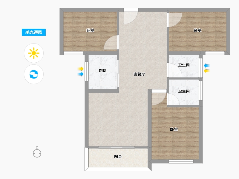 河南省-信阳市-中环荣域宝源-81.01-户型库-采光通风