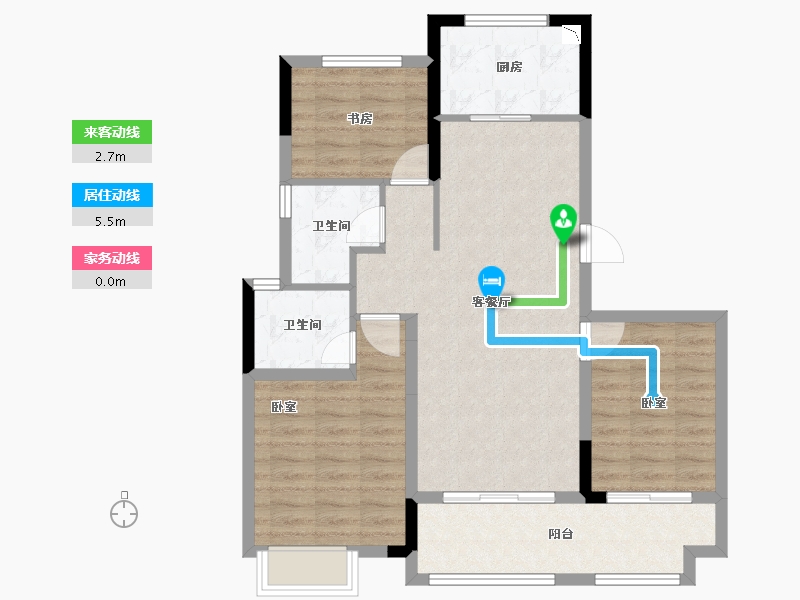 浙江省-宁波市-保集瑞府-84.00-户型库-动静线