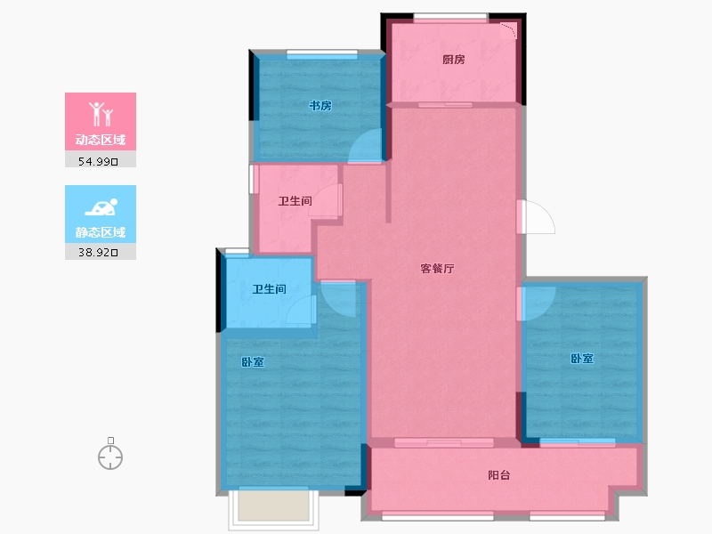 浙江省-宁波市-保集瑞府-84.00-户型库-动静分区