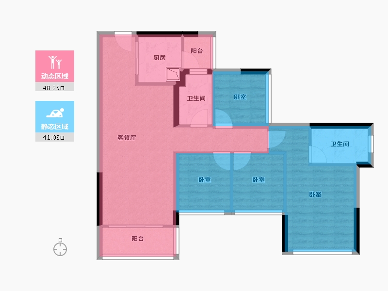 广东省-广州市-龙光天曜-79.00-户型库-动静分区