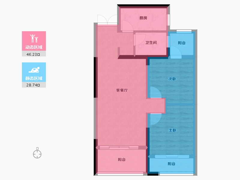 湖南省-湘潭市-湘潭万达广场（万达华府）-66.53-户型库-动静分区