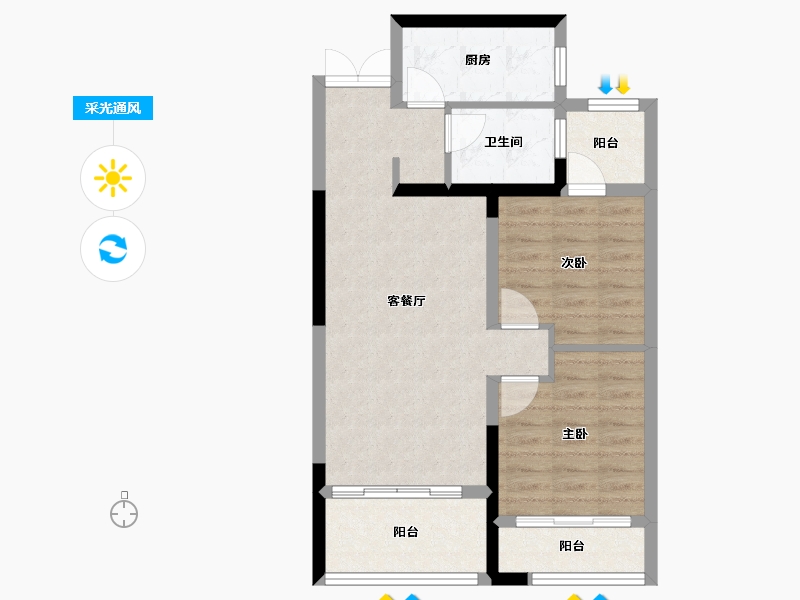 湖南省-湘潭市-湘潭万达广场（万达华府）-66.53-户型库-采光通风