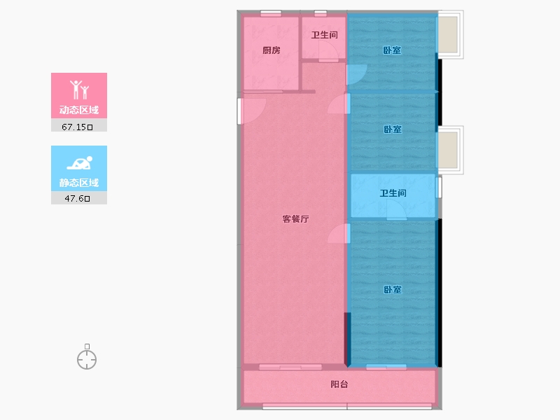 湖北省-武汉市-中建壹品澜荟-104.74-户型库-动静分区