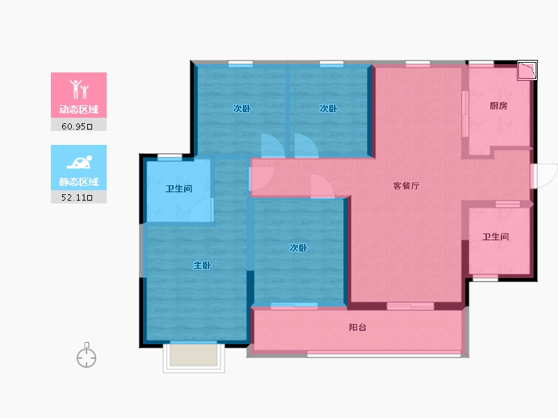 广东省-惠州市-惠阳恒大棕榈岛-101.00-户型库-动静分区